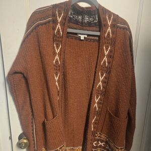 Women's Lucky Brand Brown Cardigan Sweater